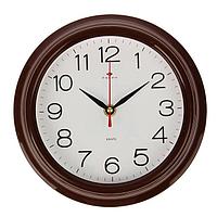 Часы настенные, серия: Классика, "Рубин", 21х21 см, коричневый обод, фото 1