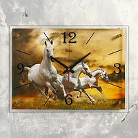 Часы настенные, серия: Животный мир, "Лошади" 40х56  см, микс