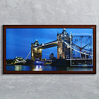 Часы-картина настенные, серия: Город, "Тауэрский мост", 50х100  см, микс