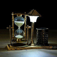 Песочные часы "Уличный фонарик", сувенирные, с подсветкой, карандашницей, 6.5 х 15.5 х 14.5 см, микс, фото 1