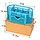 Подставка для канцелярских мелочей 9 отделений, сетка металл, голубая, фото 6