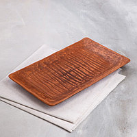 Блюдо для подачи "Суши", декор, красная глина, 26,5х16,5х2 см