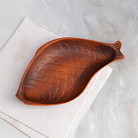 Блюдо "Рыбка", декор, красная глина, 29 см
