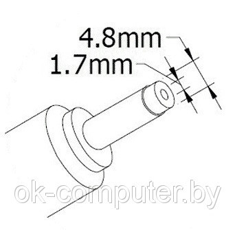 Зарядка (блок питания) для ноутбуков HP Compaq 610, 615, 620, 621, 19.5V 3.33A 65W, штекер 4.8x1.7 мм - фото 2 - id-p177729531