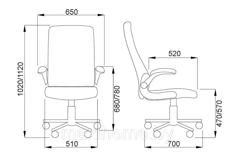 Кресло поворотное BORIS, ткань/серый - фото 6 - id-p177730845