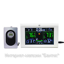 Часы электронные с метеостанцией, с беспроводным внешним датчиком 16.7х11.2х2.3 см