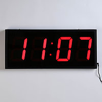 Часы настенные электронные, 26 х 60 см, красные цифры