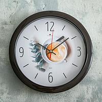 Часы настенные, серия: Кухня "Утренний кофе", d=29 см, плавный ход