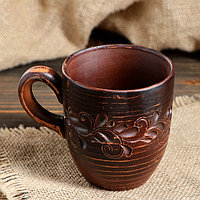 Чашка "Чайная", декор, красная глина, 0.3 л