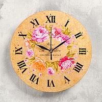 Часы настенные "Розы", d=23.5, плавный ход, фото 1