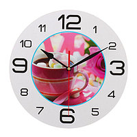Часы настенные, серия: Кухня, "Кофе с пастилой", 24 см , стрелки микс, фото 1