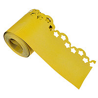 Лента бордюрная, 0.2 × 9 м, толщина 1.2 мм, пластиковая, фигурная, жёлтая