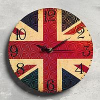 Часы настенные "Британский флаг", плавный ход, 23.5 х 23.5 см, фото 1