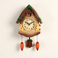 Часы настенные, серия: Маятник, с кукушкой "Мишки в домике", 33 х 19 см