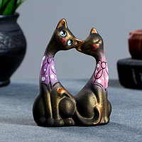 Фигура "Коты Влюбленные" с бантиками малые черные, 5×9×12см