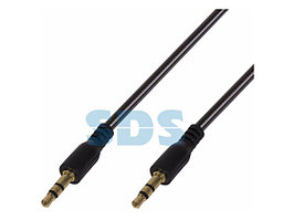 Аудио кабель AUX 3.5 мм гелевый 1 м черный REXANT