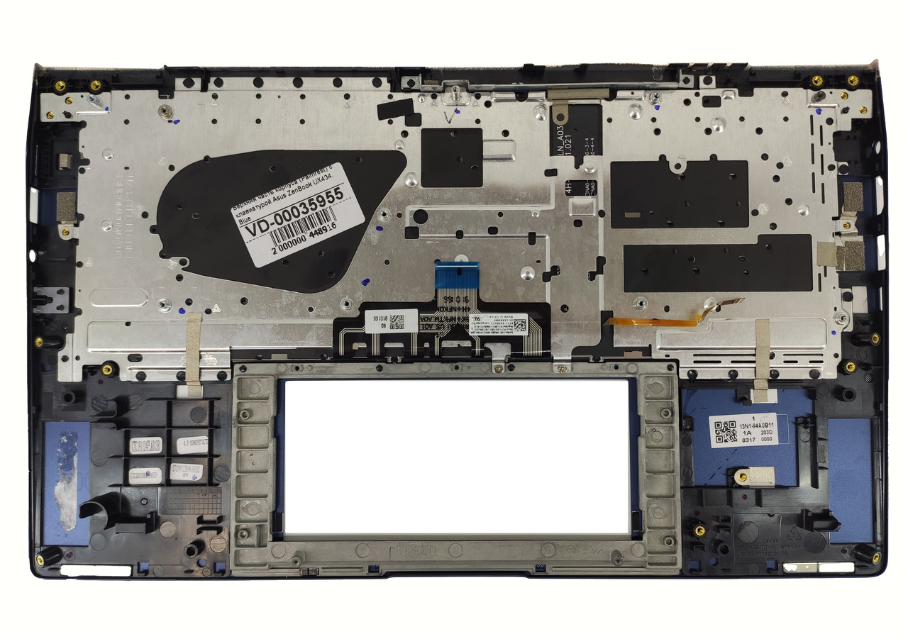 Верхняя часть корпуса (Palmrest) Asus ZenBook UX434 с клавиатурой, с подсветкой, синий (с разбора) - фото 2 - id-p177747043