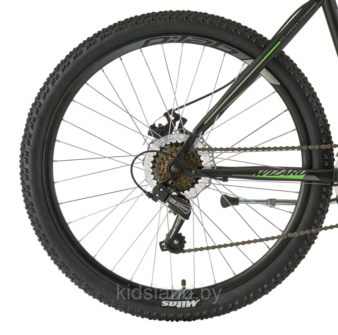 Велосипед Polar Wizard 26 2.0" (черно-зеленый) - фото 4 - id-p177751110