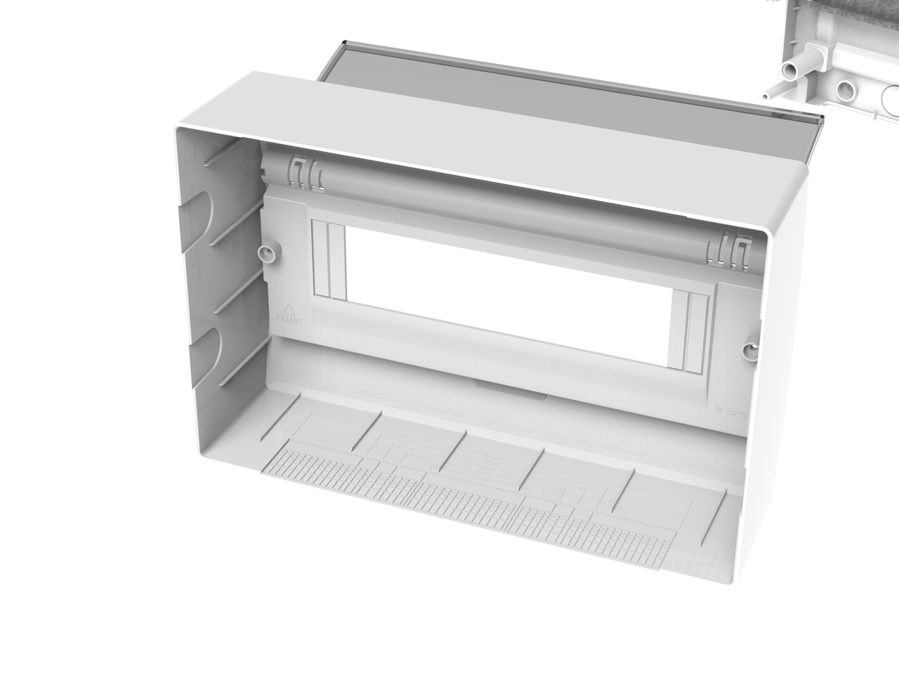 Щит навесной ELEGANT 1x12M, N/PE 2x 6x16+3x10mm2, дымчатая пласт. дверь, белый RAL9003, 198x298x96mm, IP40 - фото 3 - id-p177775441