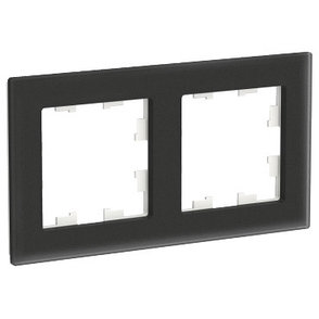 ATN331002 2-постовая рамка, матовое стекло черный, фото 2