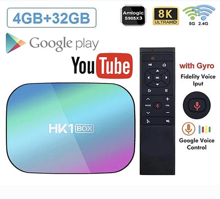 Смарт ТВ приставка HK1 X3 4/32Гб Android Tv Box, фото 2