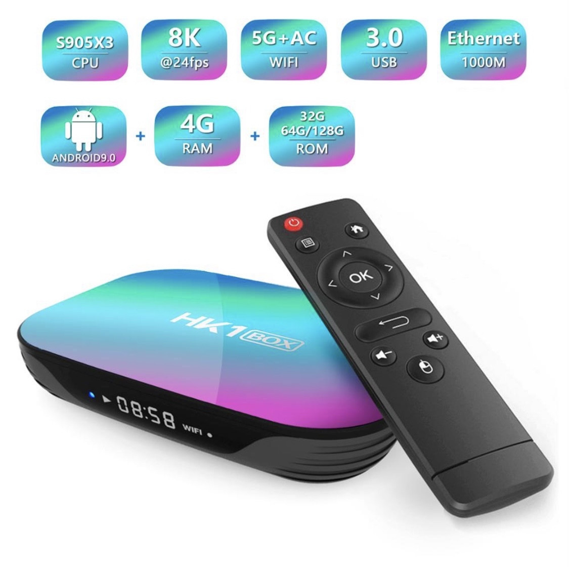 Смарт ТВ приставка HK1 X3 4/32Гб Android Tv Box - фото 5 - id-p169945254