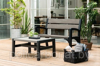 Диван садовый пластиковый Montero 2 bench, серый - фото 2 - id-p177810425