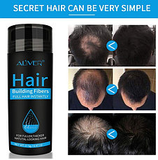 Загуститель для волос Aliver Hair Fibers ( Мedium Brown)+ насадка-распылитель, фото 2