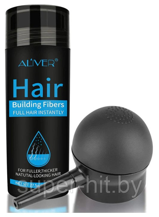 Загуститель для волос Aliver Hair Fibers ( Мedium Brown)+ насадка-распылитель - фото 9 - id-p177811627