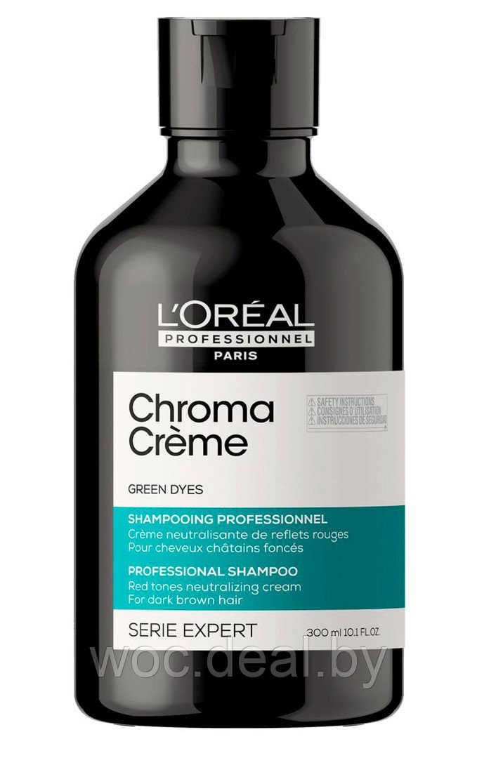 L'Oreal Professionnel Шампунь зеленый для нейтрализации красных оттенков Chroma Creme Serie Expert, 300 мл - фото 1 - id-p177819369