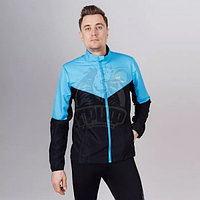 Куртка спортивная мужская Nordski Sport (черный/голубой) (арт. NSM278170)