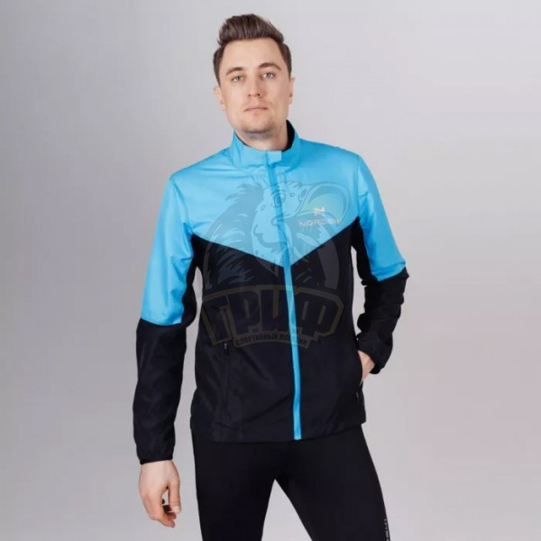 Куртка спортивная мужская Nordski Sport (черный/голубой) (арт. NSM278170) - фото 1 - id-p177811065