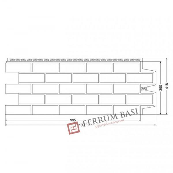 Панель фасадная Grand Line Состаренный кирпич терракотовая 1109х418 мм - фото 2 - id-p177820109