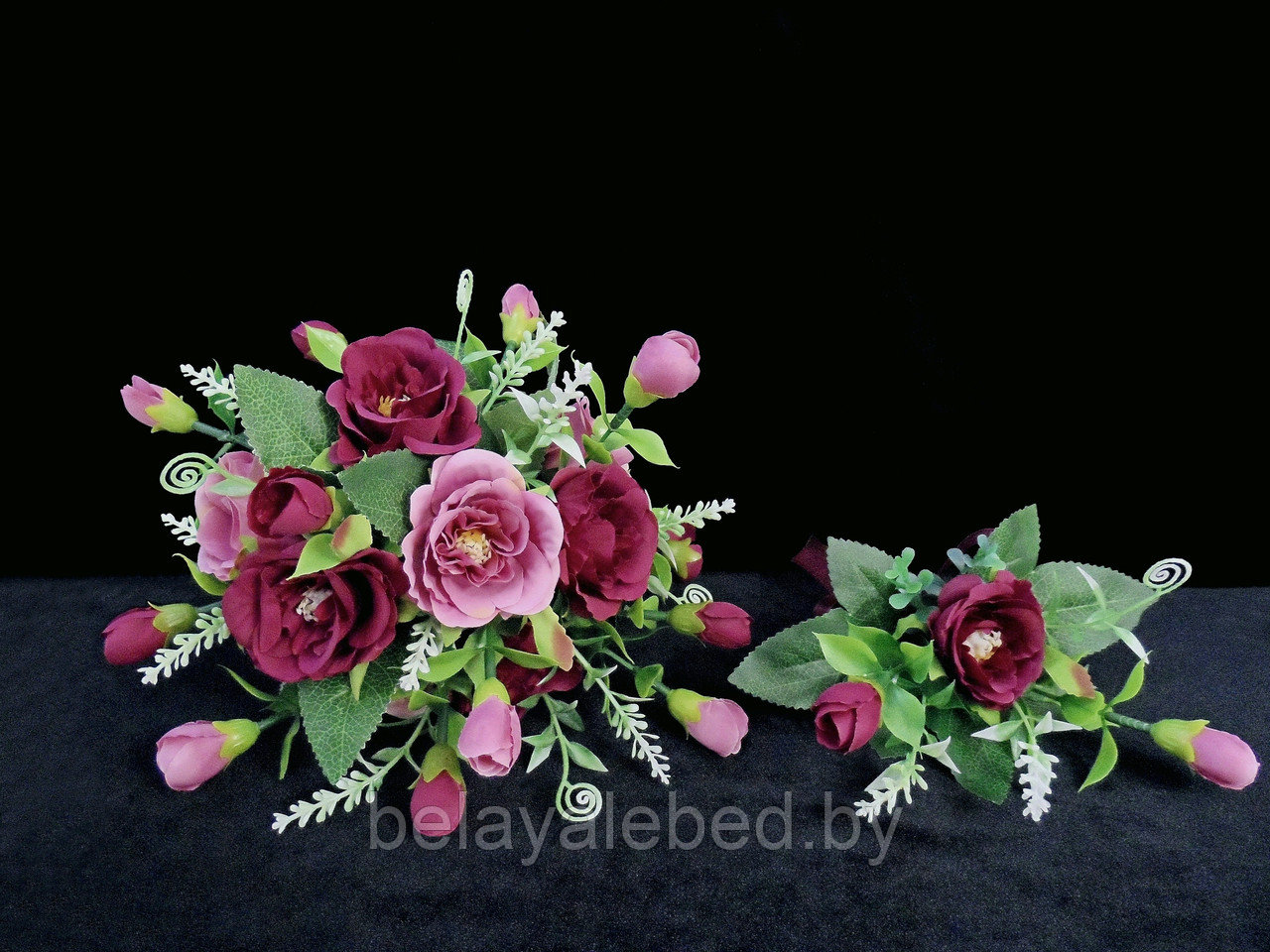 Букет дублёр свадебный. Розы бордовые и пудровых оттенков - фото 5 - id-p177824927