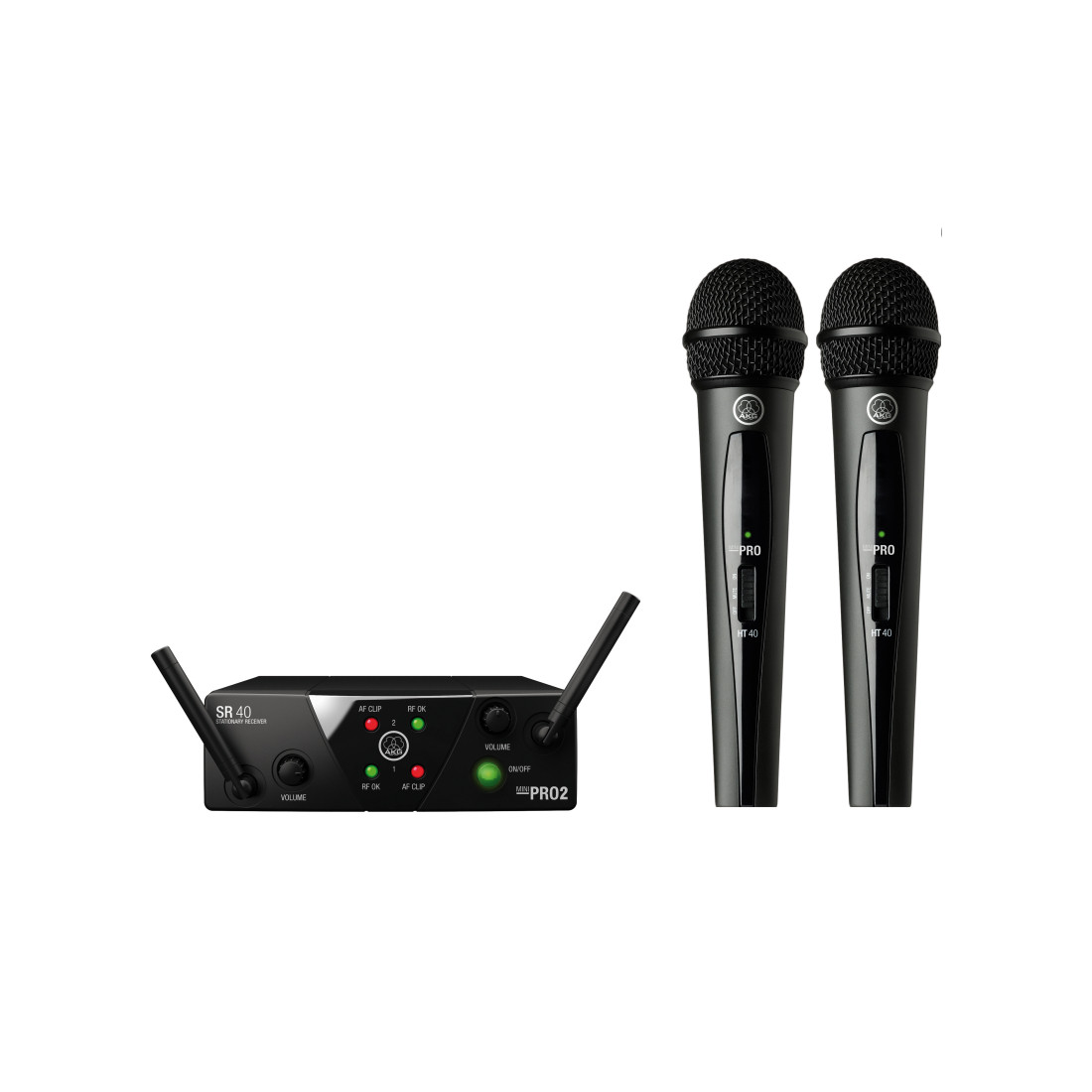 AKG WMS40 Mini2 Vocal Set вокальная радиосистема с 2-мя ручными передатчиками и капсюлем D - фото 1 - id-p177836625