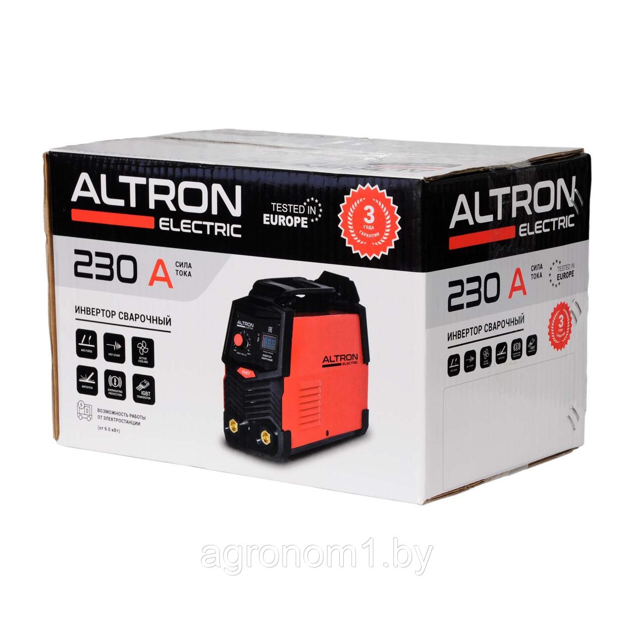 Инвертор сварочный ALTRON ISA-230-3 (3 ГОДА гар., 160-260 В, LED диспл., 230А, 1,6-5 мм, от 6,0 кВт) - фото 5 - id-p177832380
