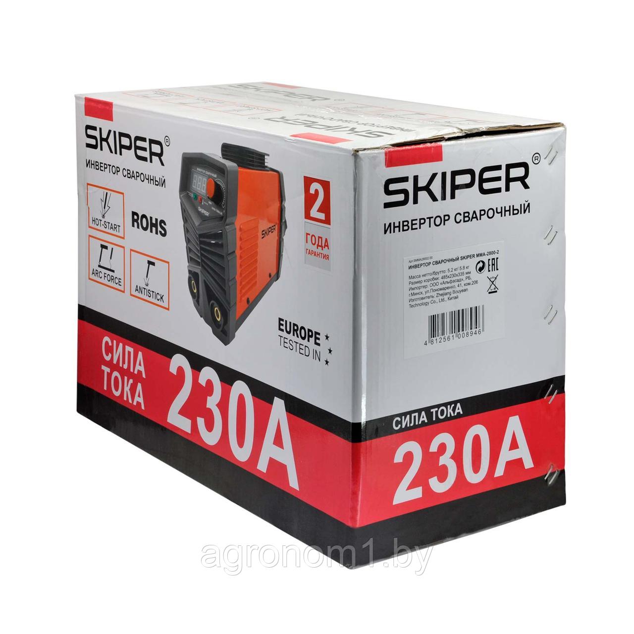 Инвертор сварочный SKIPER MMA-2800-2 (160-260 В, LED диспл., 230А, 1,6-5 мм, электрост. от 6,0 кВт) - фото 6 - id-p177832400