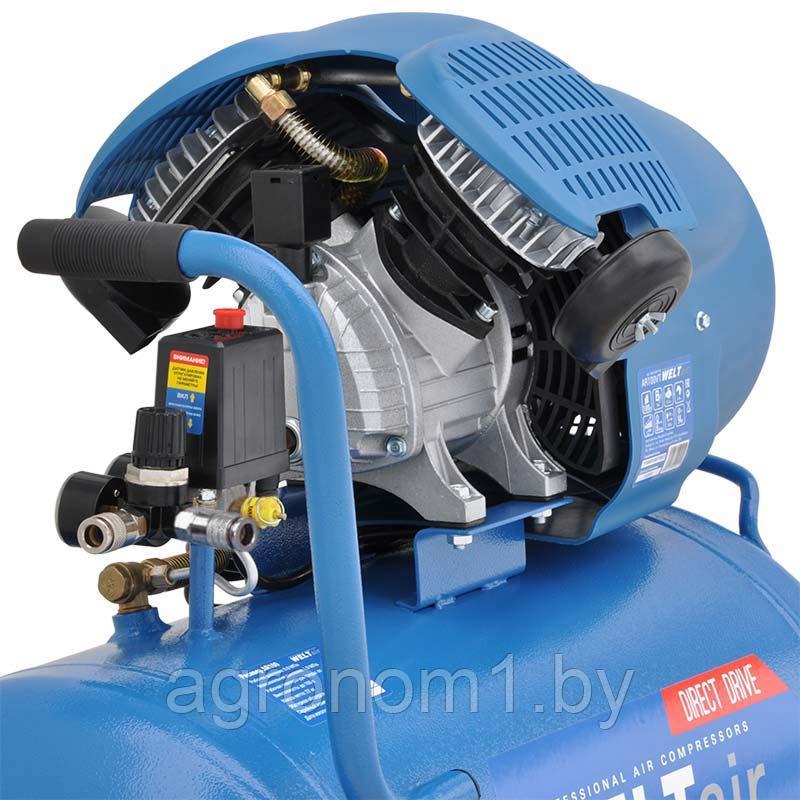 Воздушный компрессор WELT AR100VT (до 440 л/мин, 8 атм, 100 л, 230 В, 2.2 кВт) - фото 4 - id-p177832530