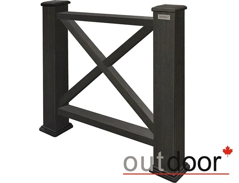 Ограждение из ДПК Outdoor "Кантри" 1000*1500 мм. 3D STORM BLACK