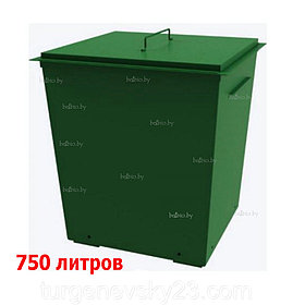 Мусорный контейнер 0,75 м3, металл бак с крышкой без колес ТБО ts