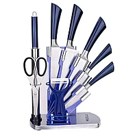 Набор кухонных ножей Kelli на подставке 9 предметов KL-2107