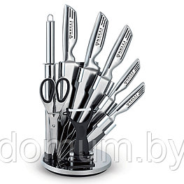 Набор кухонных ножей Kelli на подставке 9 предметов KL-2124