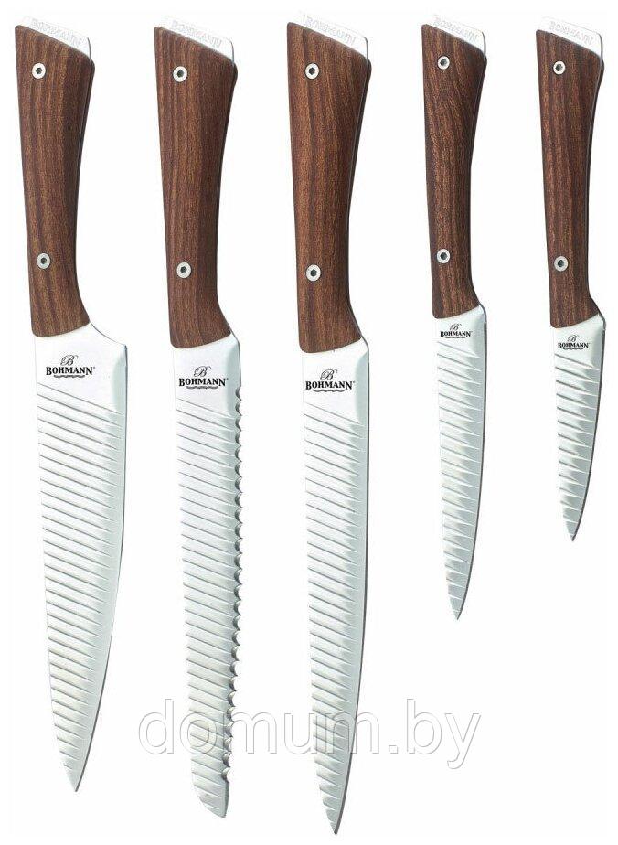 Набор кухонных ножей Bohmann на подставке 6 предметов BH-5099 - фото 2 - id-p177843612