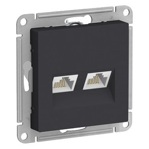 ATN001085 Atlasdesign розетка двойная компьютерная RJ45+RJ45, кат.5E, механизм, карбон, фото 2