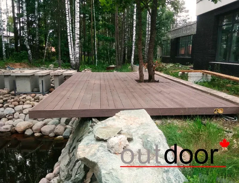 Террасная доска ДПК Outdoor разноширокая 3D STORM BROWN Комплект