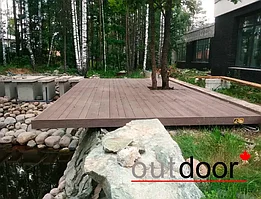 Террасная доска ДПК Outdoor разноширокая 3D STORM BROWN Комплект