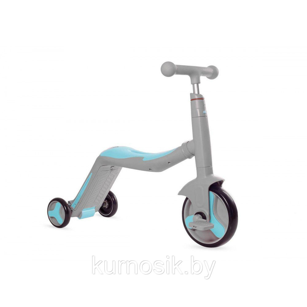 Трёхколёсный самокат-беговел-велосипед 3 в 1 серо-голубой - фото 9 - id-p177844281