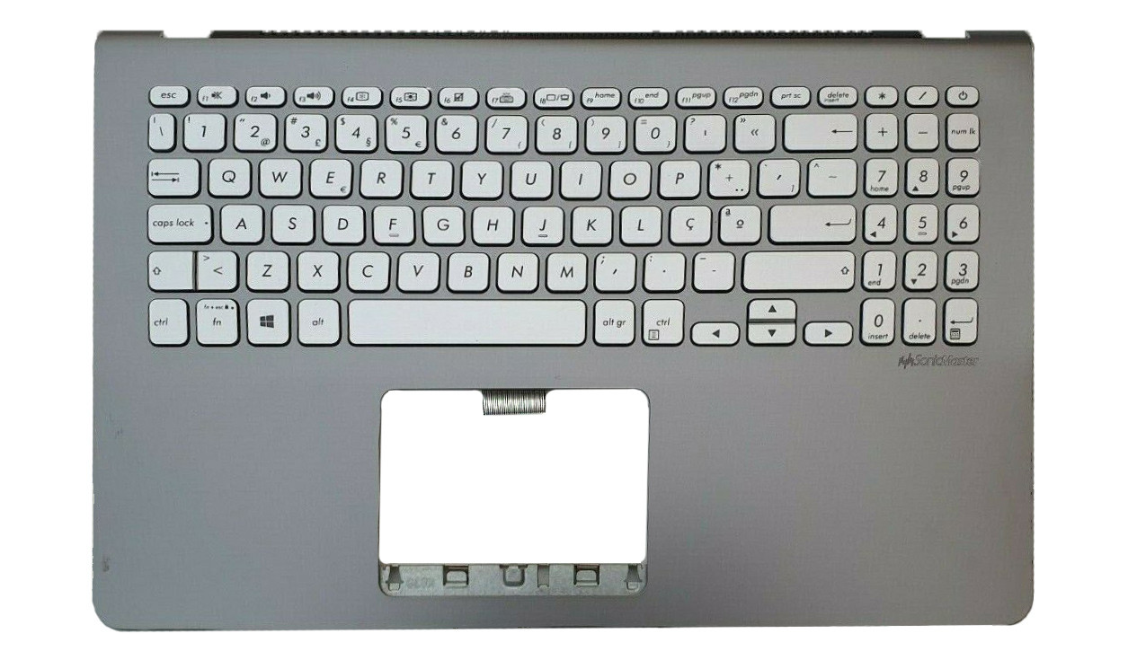 Верхняя часть корпуса (Palmrest) Asus VivoBook S530 с клавиатурой, с подсветкой, серо-фиолетовый