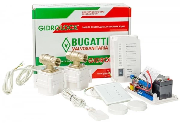 Система защиты от протечек Gidrolock Premium Radio Bugatti 1/2" 12V - фото 1 - id-p177844296
