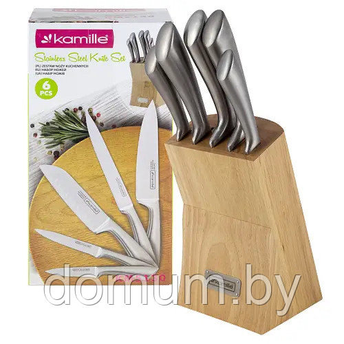 Набор кухонных ножей Kamille на подставке KM-5130 - фото 9 - id-p177844128